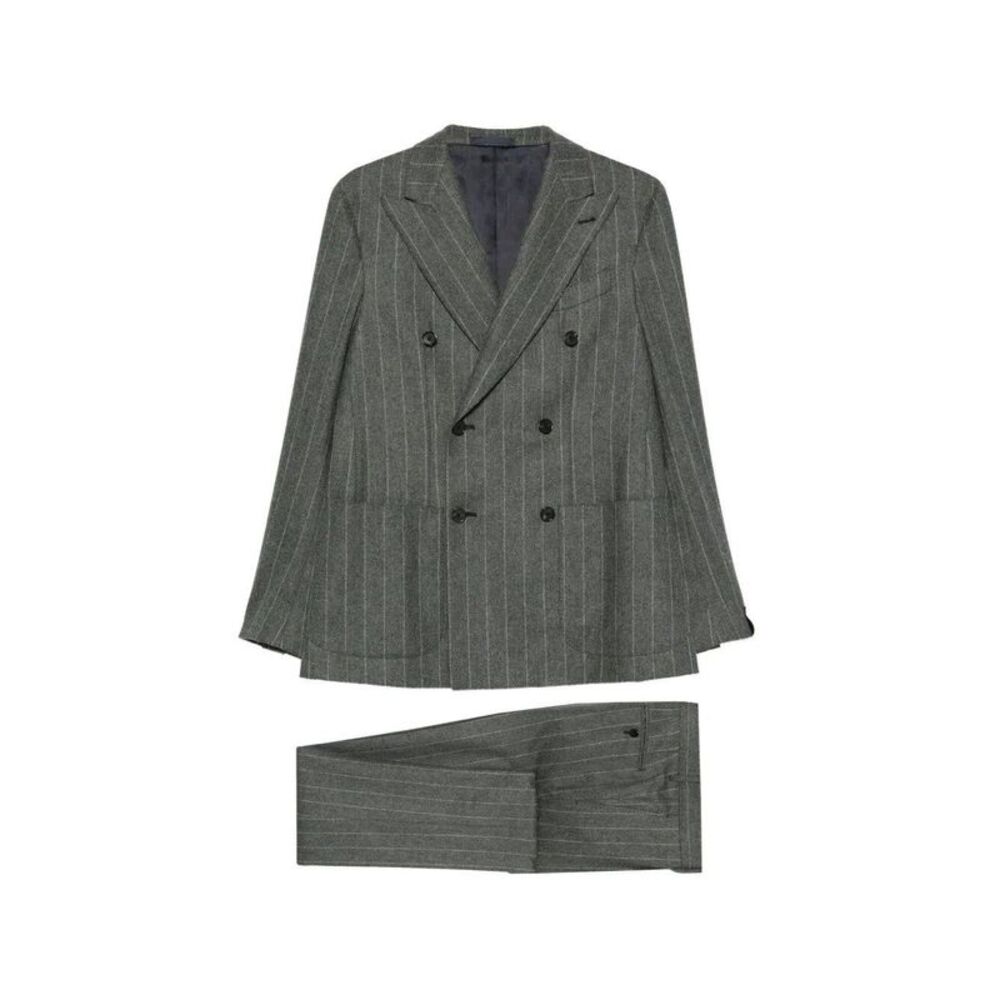 Caruso Men Double-Breasted Pinstriped Suit